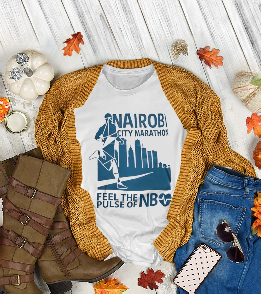 Nairobi City Marathon Feel the Pulse of NB Skyline Runner Athletics Event T-Shirt