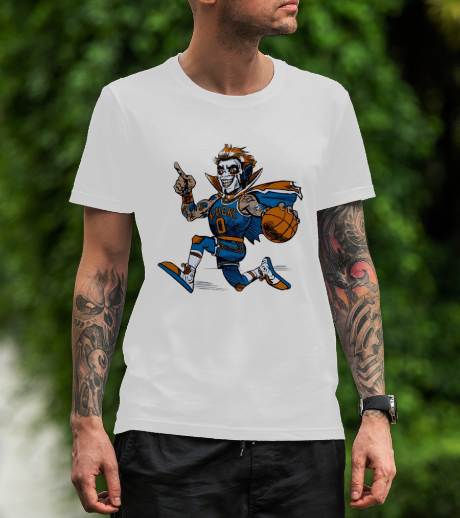 New York Knicks Dracula Vampire Basketball Comic T-Shirt