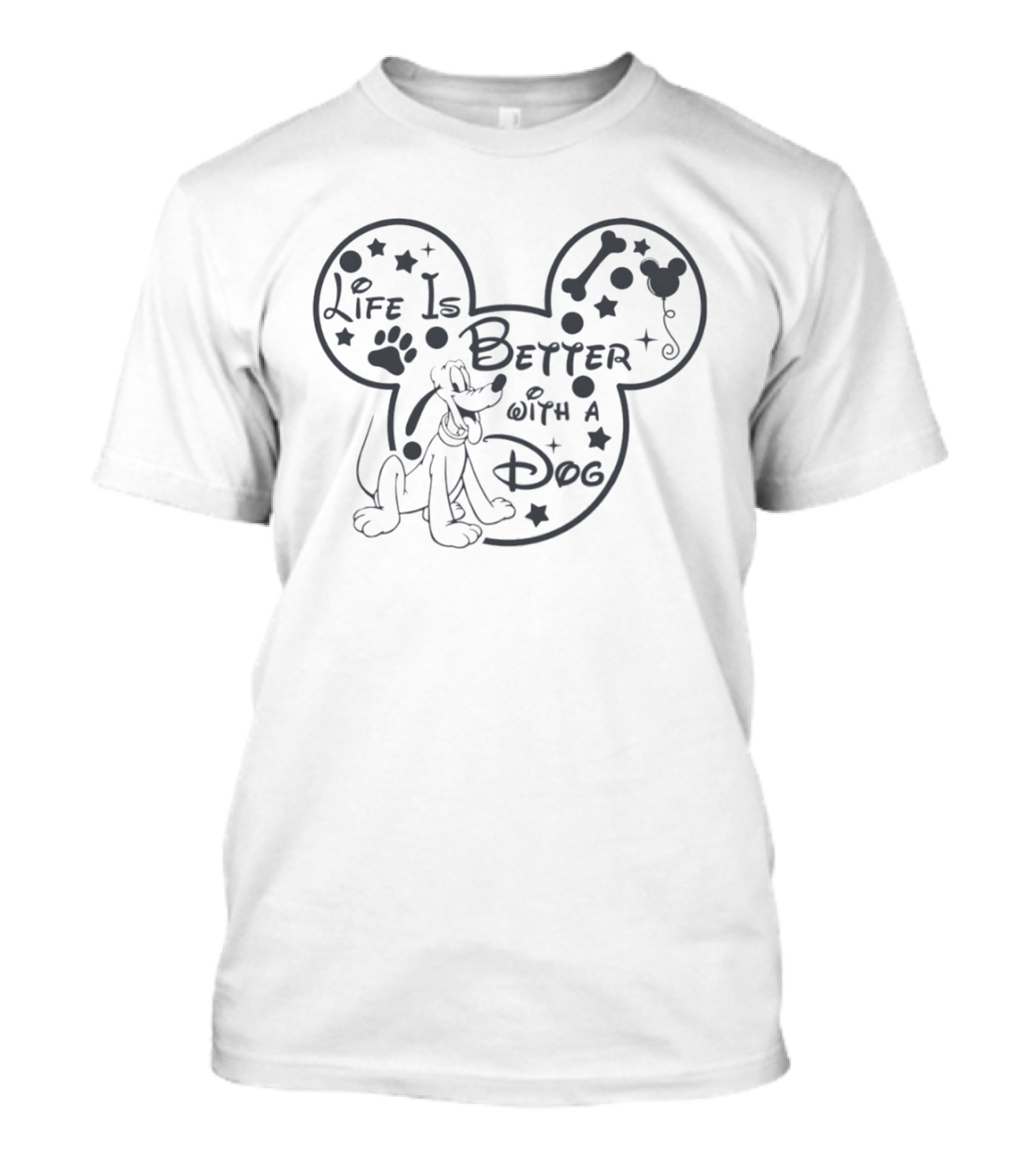 Life Is Better With A Dog Pluto Mickey Mouse Ears Disney T-Shirt