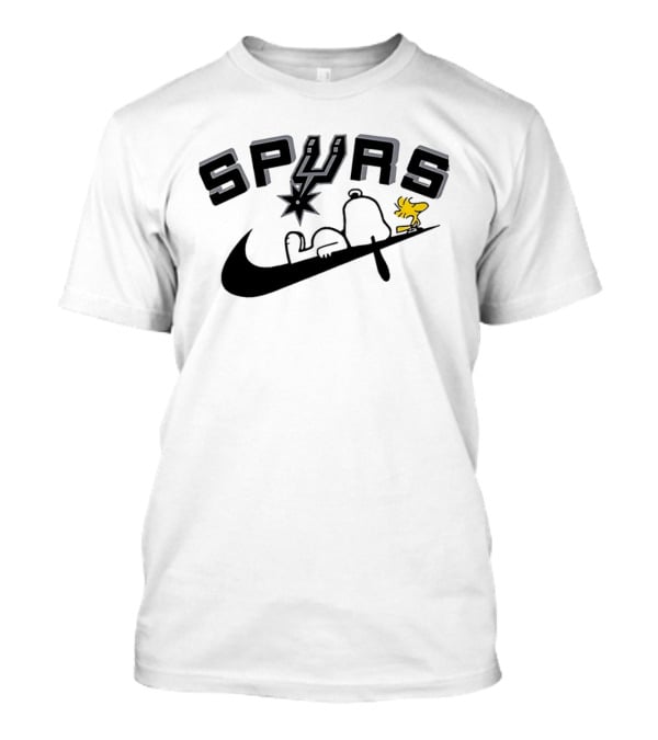 Snoopy Woodstock San Antonio Spurs Nike Logo Collaboration T-Shirt