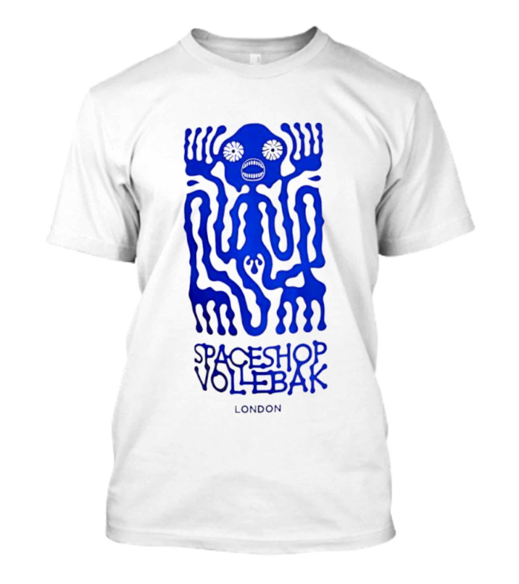 Spaceshop Vollebak London Psychedelic Blue Alien Figure T-Shirt