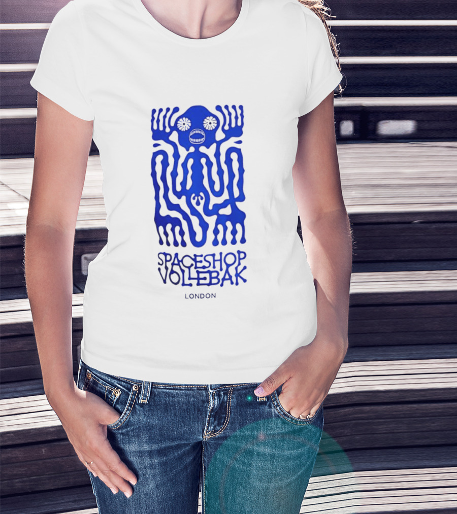 Spaceshop Vollebak London Psychedelic Blue Alien Figure T-Shirt