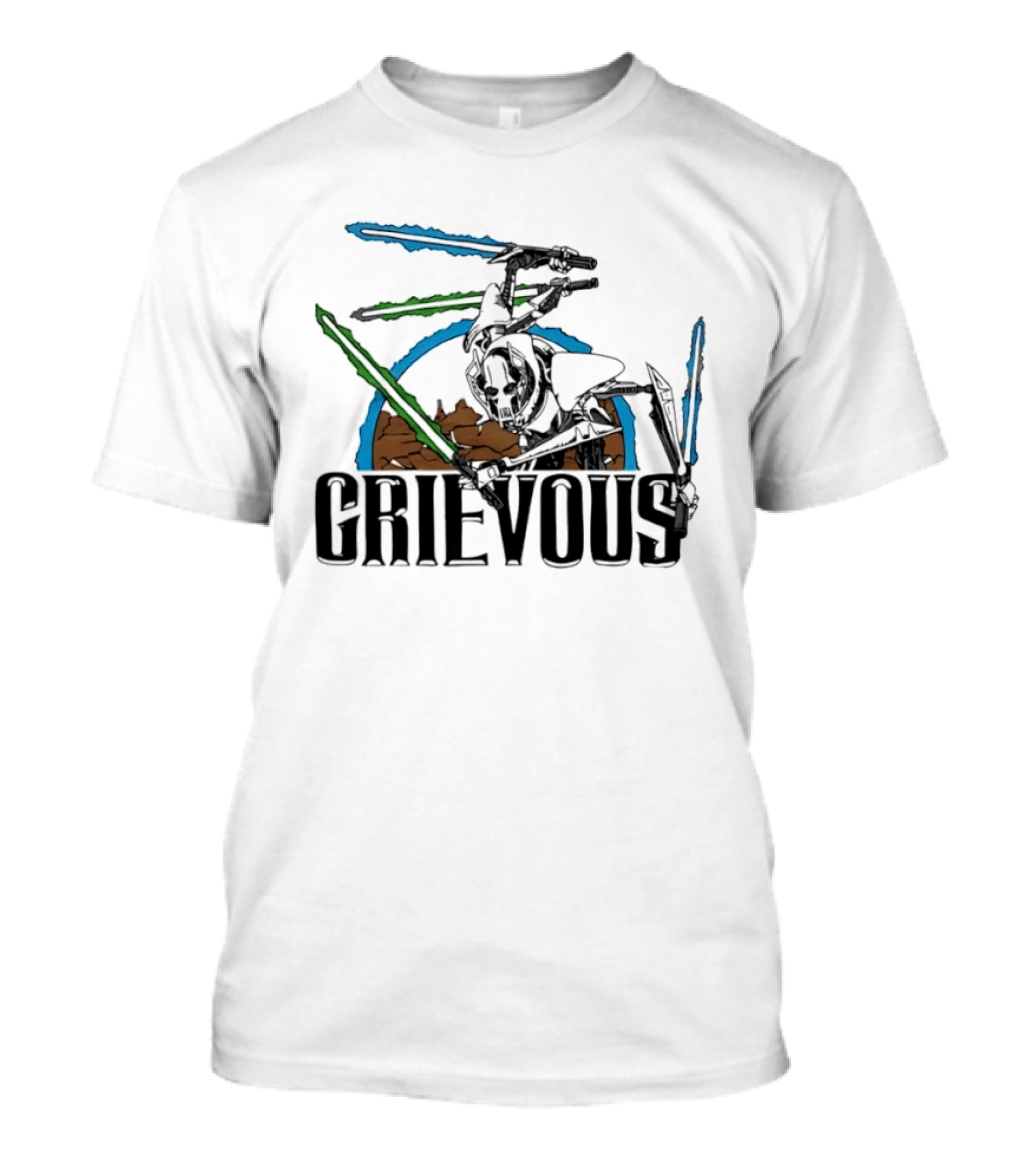 Star Wars General Grievous Iconic Lightsabers Battle Scene T-Shirt