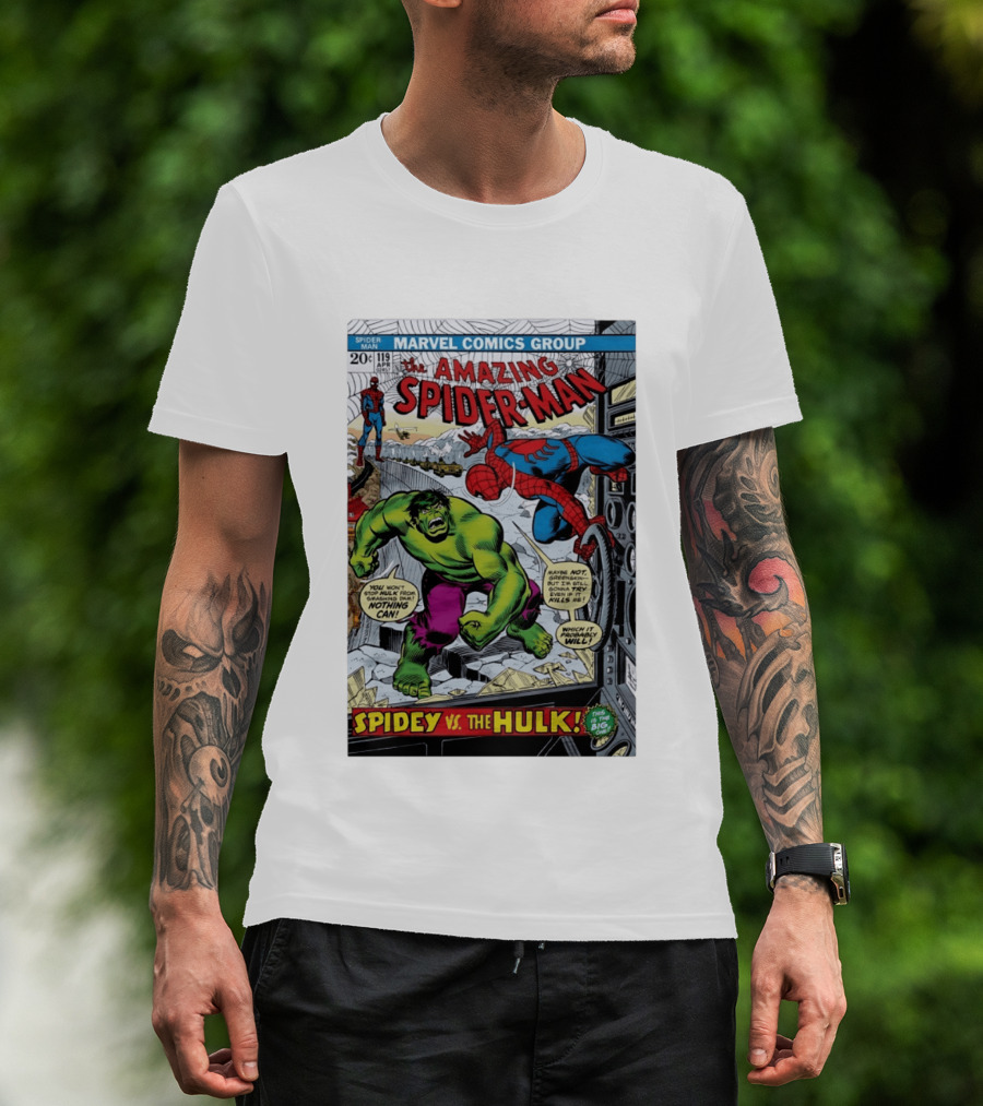 Marvel Comics Group The Amazing Spider Man 119 Spidey Vs The Hulk Comic Book Cover T-Shirt