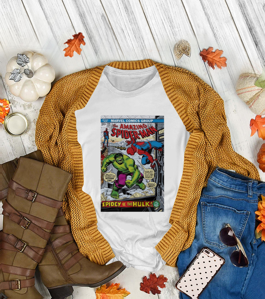 Marvel Comics Group The Amazing Spider Man 119 Spidey vs The Hulk Comic Book Cover T-Shirt