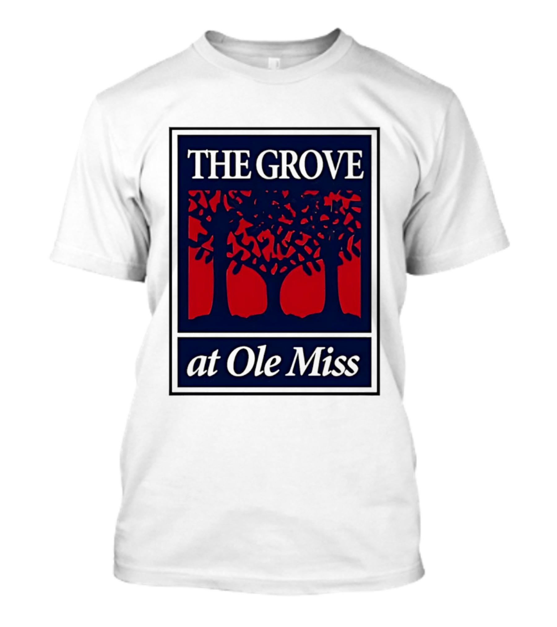 The Grove At Ole Miss Trees Red Blue T-Shirt
