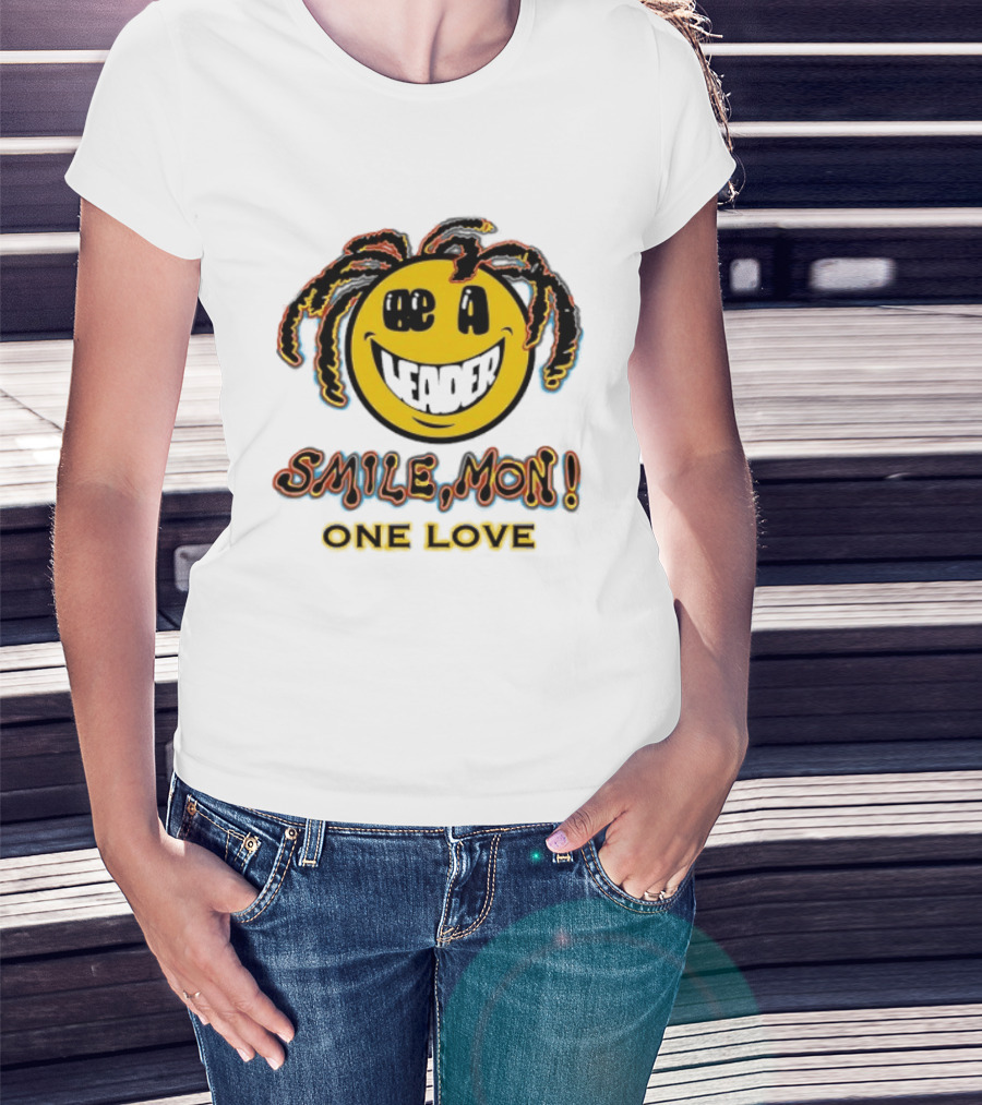 Be A Leader Smile Mon One Love Dreadlocks Emoji T-Shirt