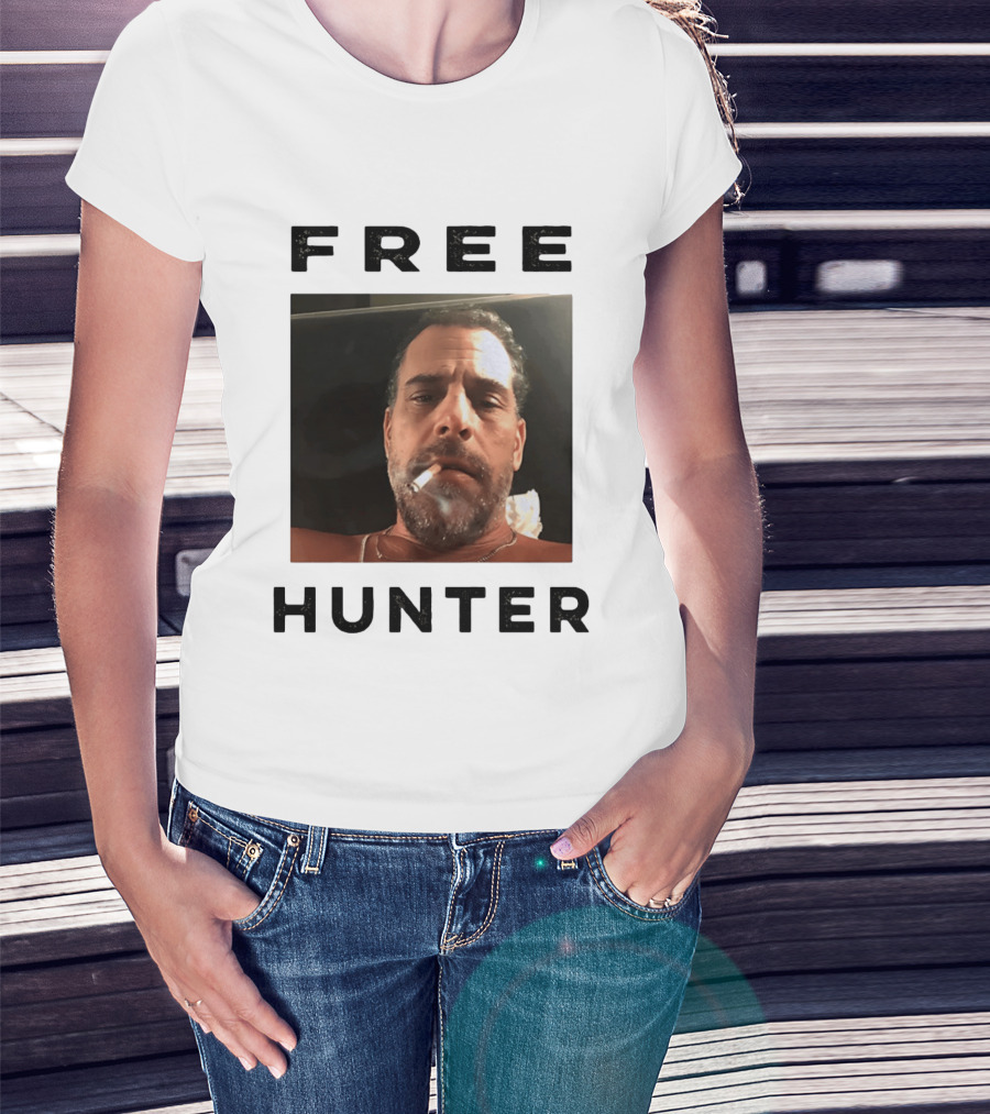 Hunter Biden Free Political Satire Shot Smoking T-Shirt