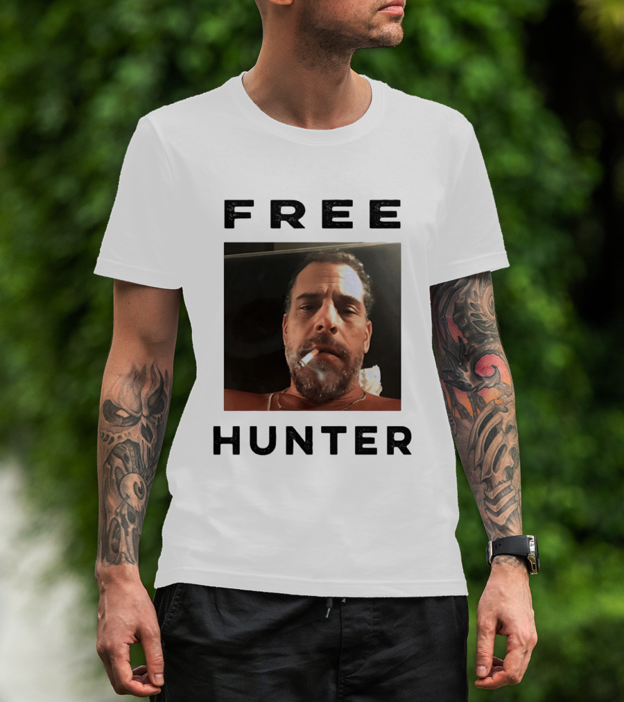Hunter Biden Free Political Satire Shot Smoking T-Shirt