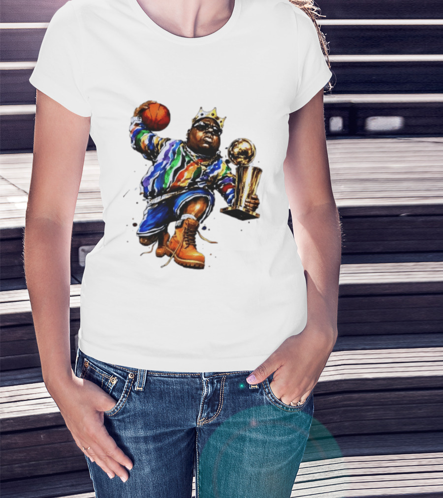 New York Knicks Basketball Biggie Smalls Crown Trophy T-Shirt