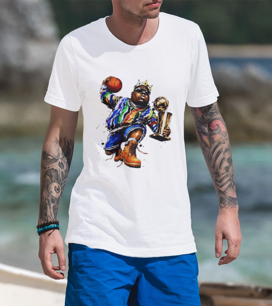 New York Knicks Basketball Biggie Smalls Crown Trophy T-Shirt