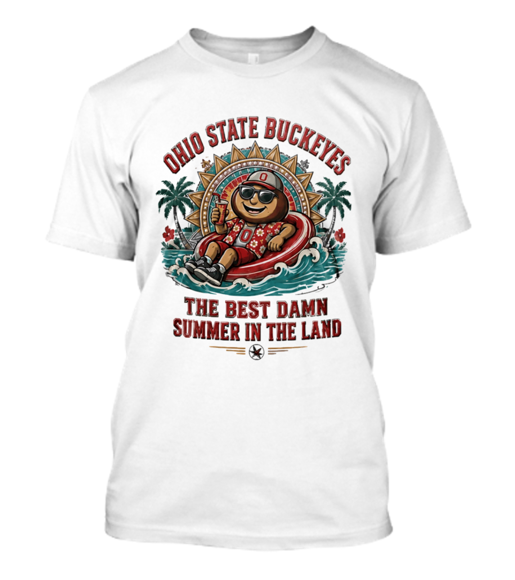 Ohio State Buckeyes Brutus Summer Vibes The Best Damn Summer In The Land T-Shirt