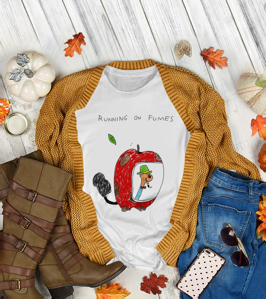 Running On Fumes Lowly Worm Apple Car T-Shirt