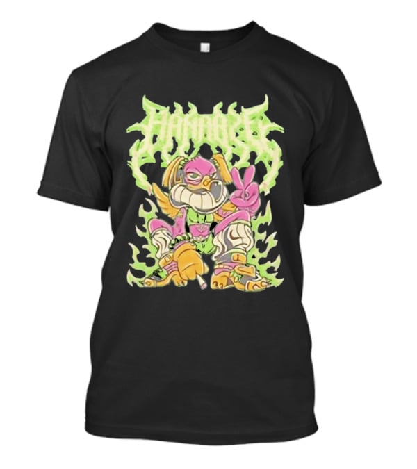 HAMMBRIK Chill Dog Flaming Peace Pose T-Shirt