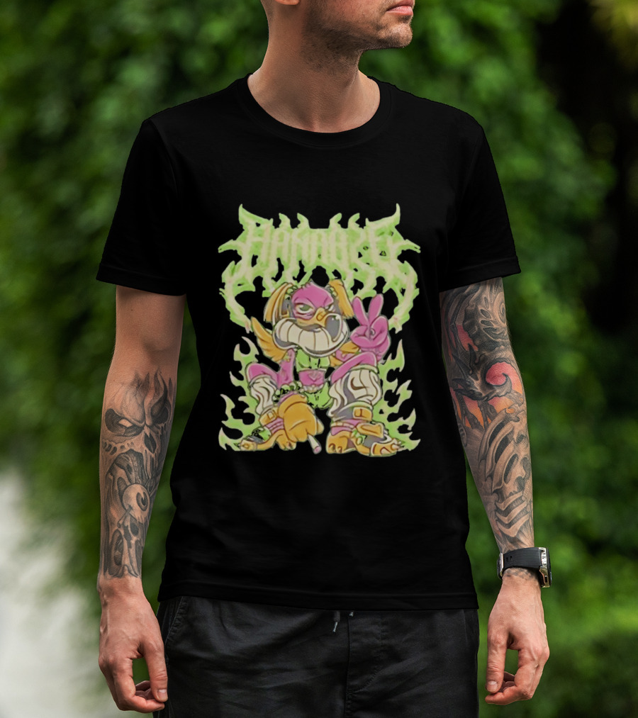HAMMBRIK Chill Dog Flaming Peace Pose T-Shirt