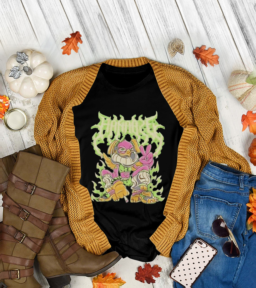 HAMMBRIK Chill Dog Flaming Peace Pose T-Shirt