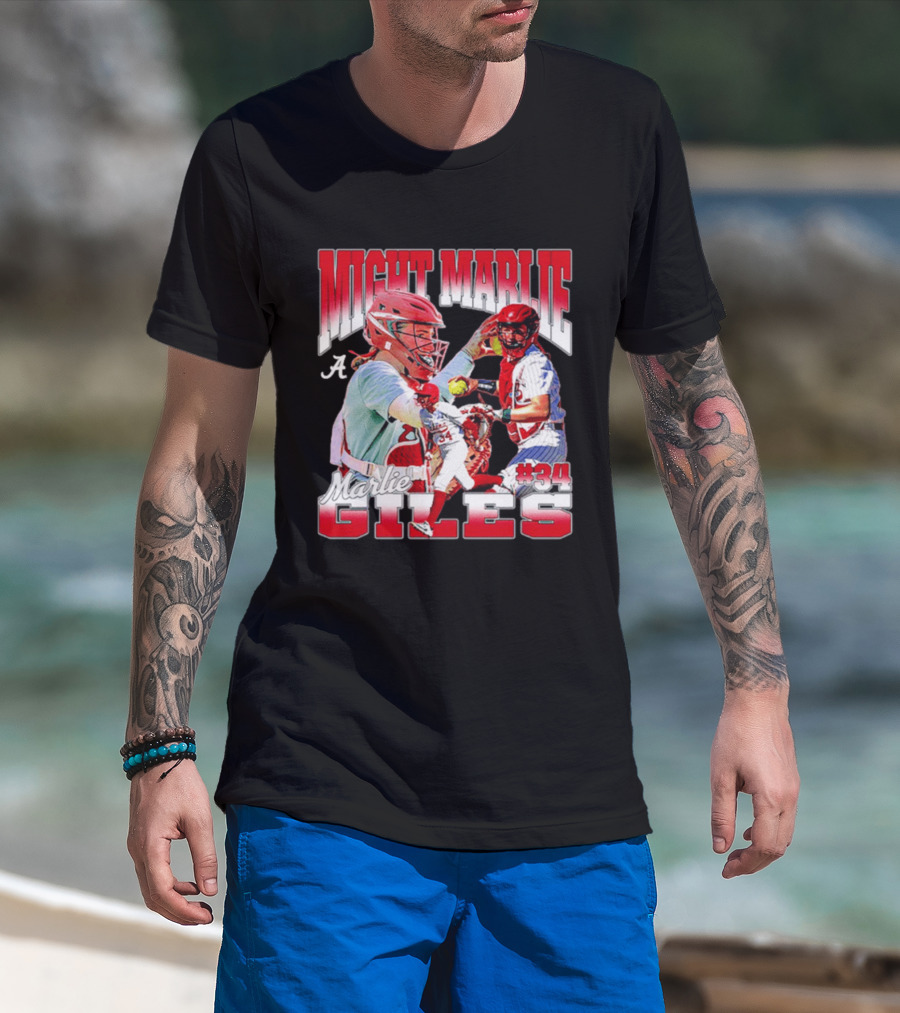 Might Marlie Giles #34 Alabama Softball Player Collage T-Shirt