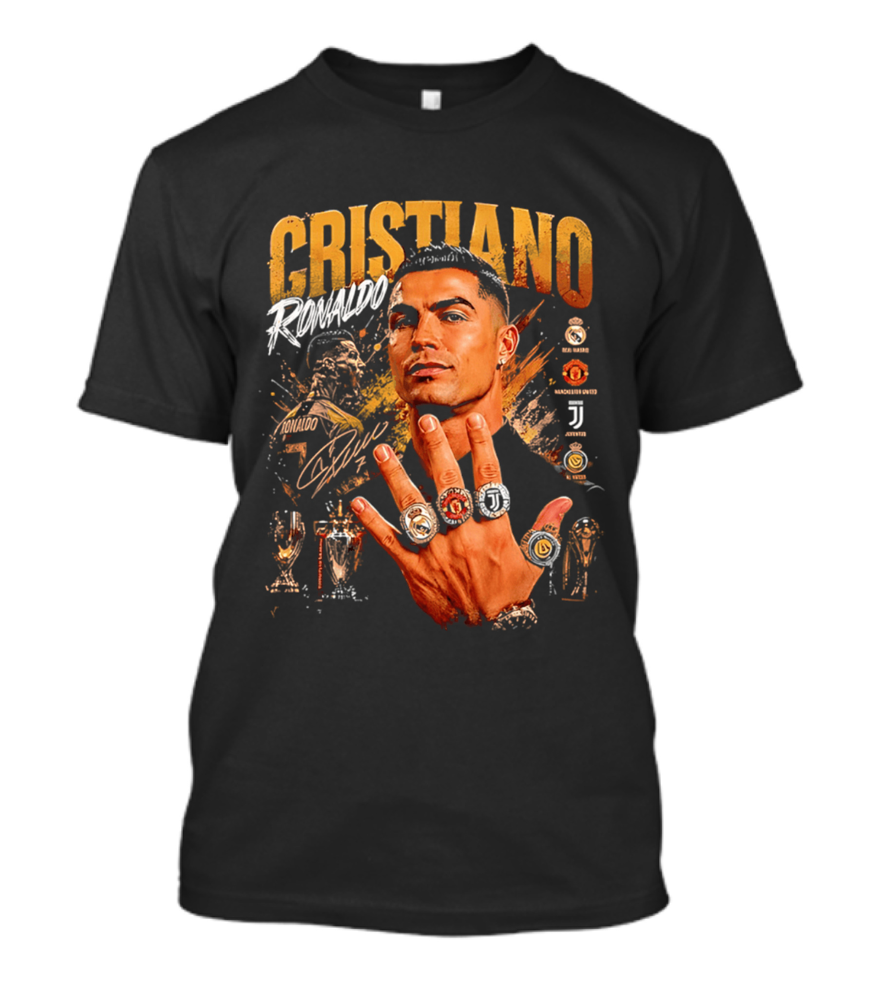 Cristiano Ronaldo Rings Collection Manchester Juventus Real Madrid Arsenal T-Shirt