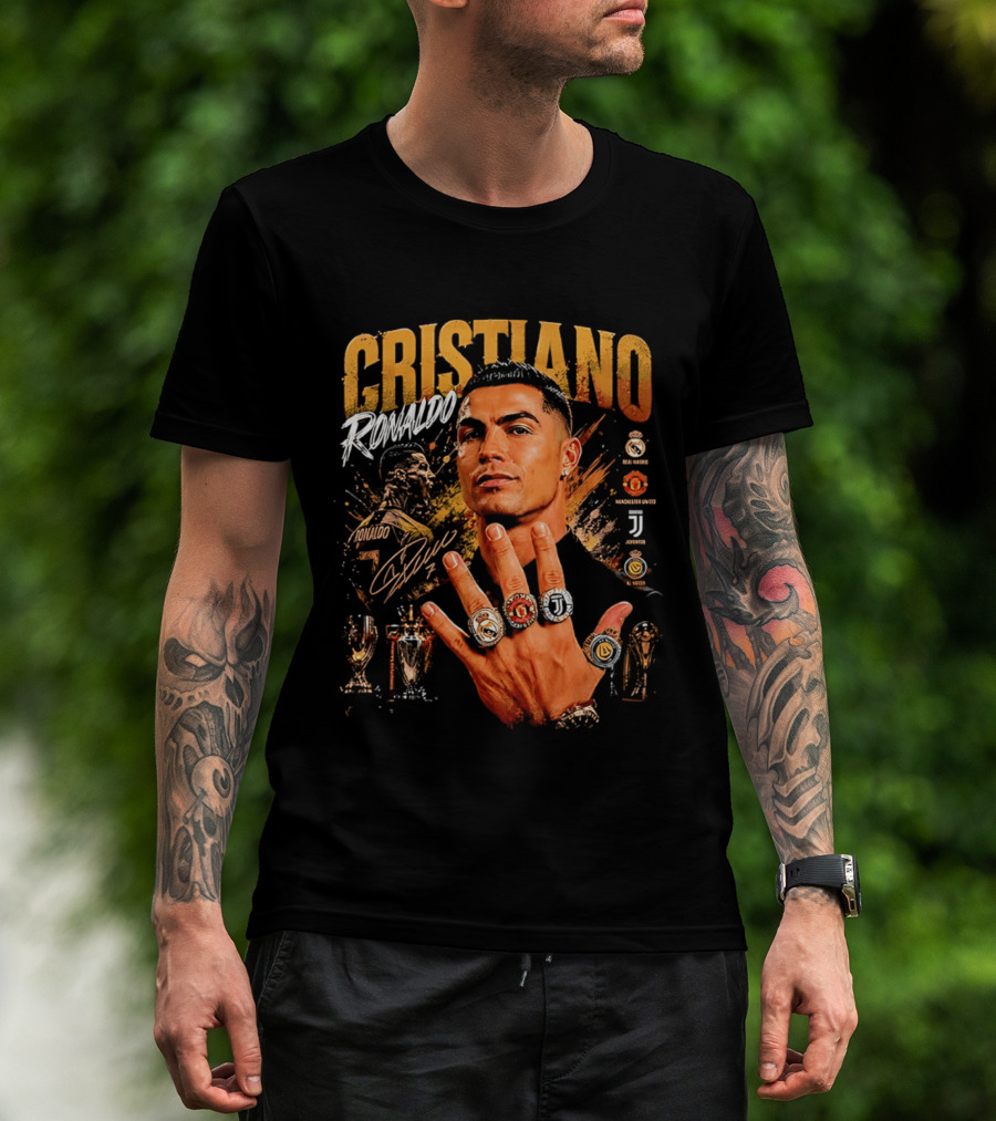 Cristiano Ronaldo Rings Collection Manchester Juventus Real Madrid Arsenal T-Shirt