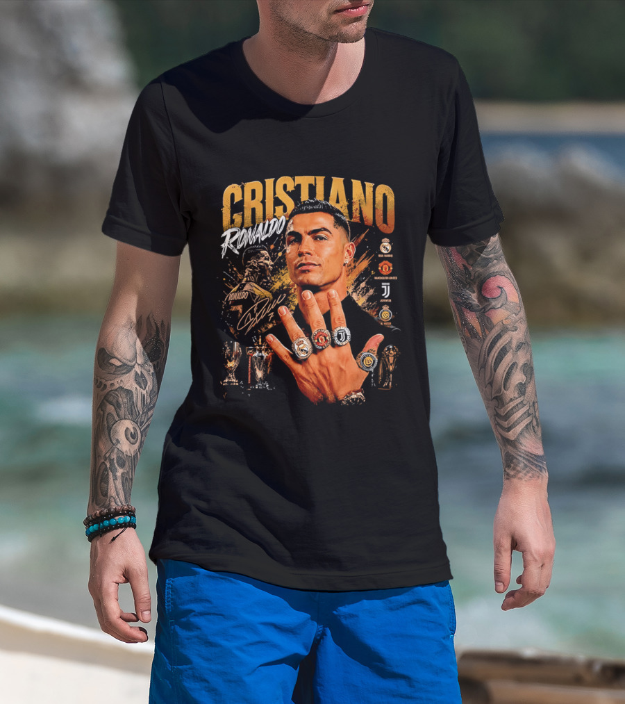 Cristiano Ronaldo Rings Collection Manchester Juventus Real Madrid Arsenal T-Shirt