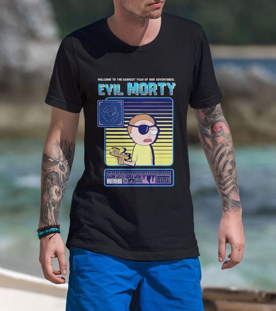 Welcome To The Darkest Year Evil Morty Multiverse Adventure Eyepatch T-Shirt