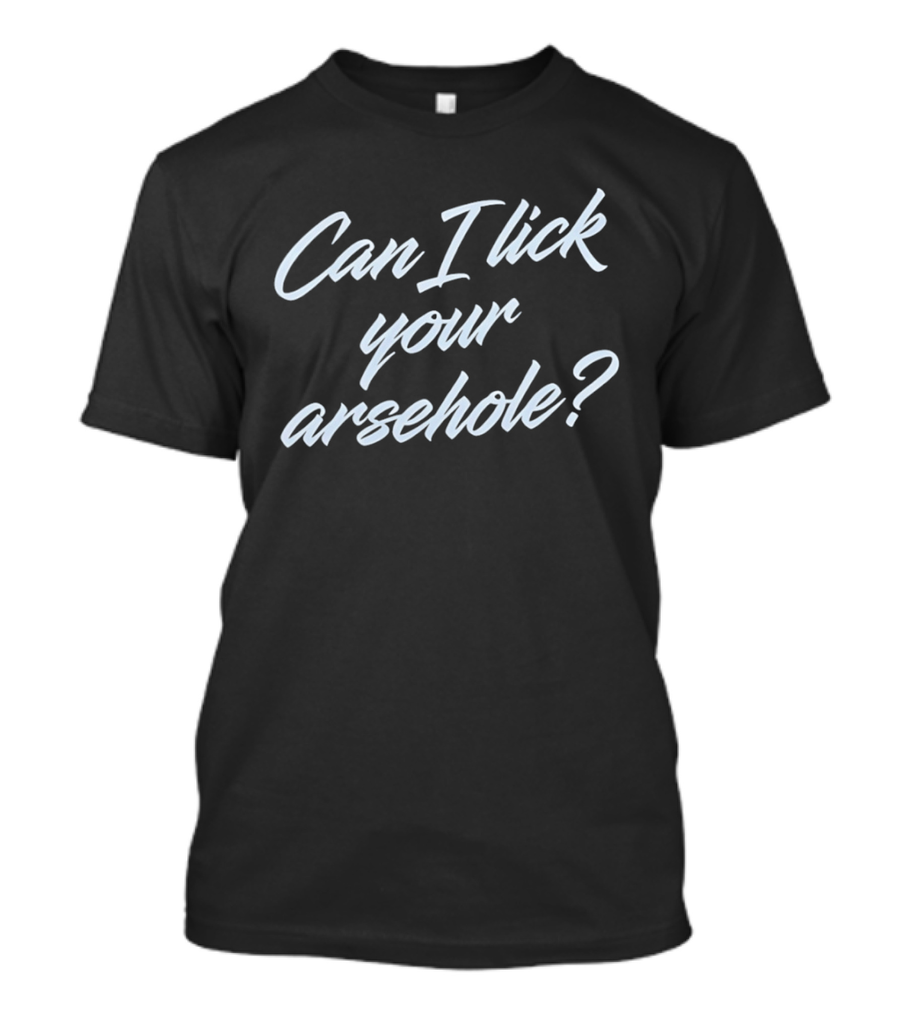 Explicit Question Cursive Script Can I Lick Your Arsehole T-Shirt