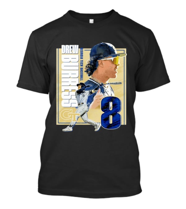 Drew Burress Georgia Tech Baseball Athlete Number 8 T-Shirt