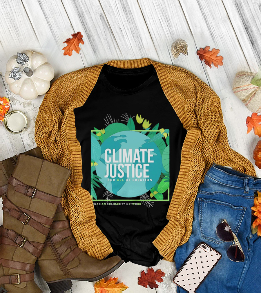 Ignatian Solidarity Network Climate Justice for All of Creation Earth Floral T-Shirt