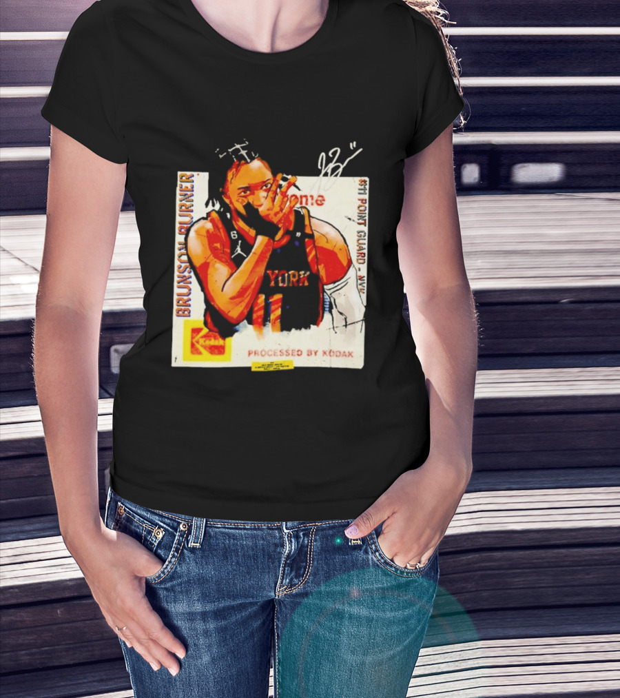 New York Knicks Jalen Brunson Burner #11 Point Guard Processed By Kodak T-Shirt