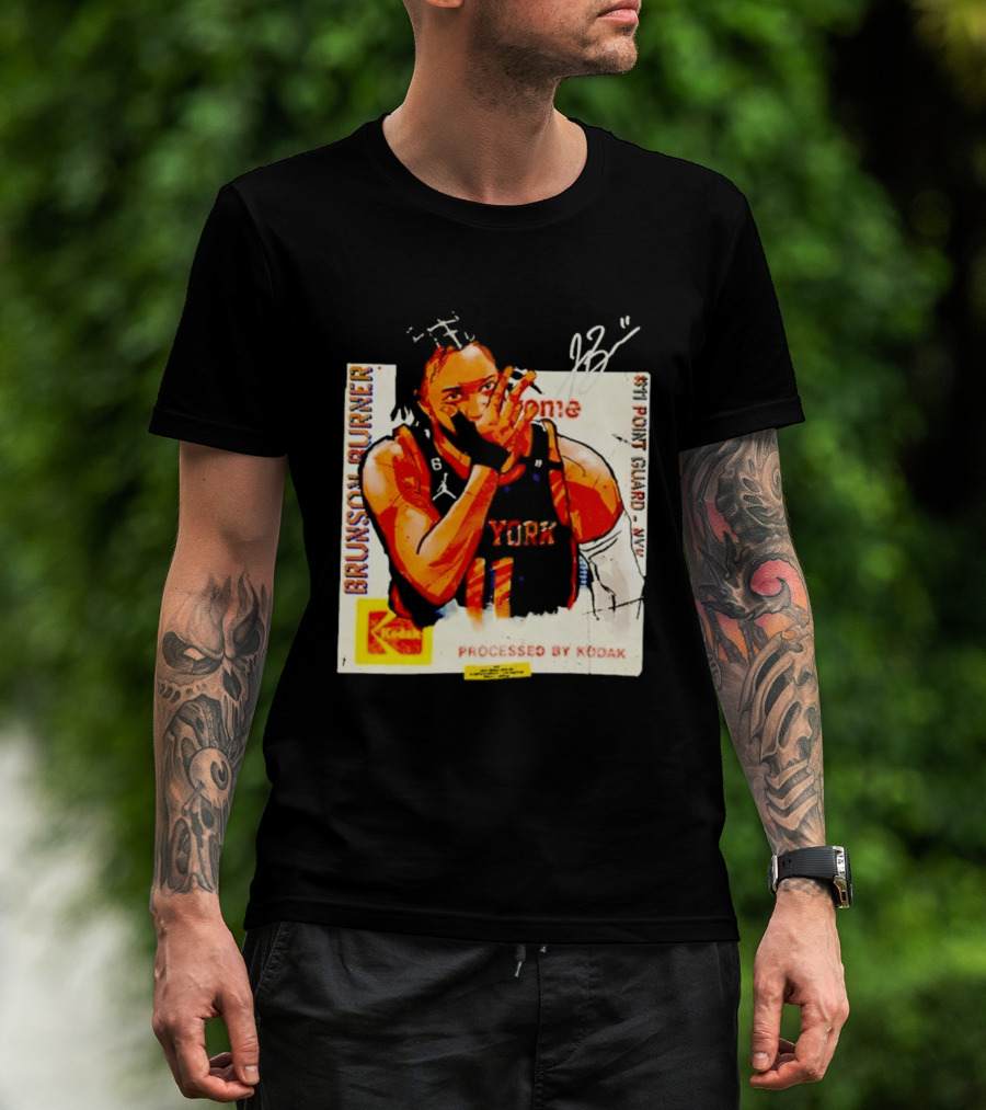 New York Knicks Jalen Brunson Burner #11 Point Guard Processed By Kodak T-Shirt