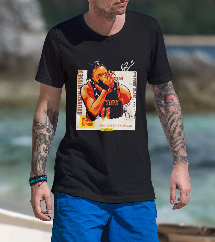 New York Knicks Jalen Brunson Burner #11 Point Guard Processed By Kodak T-Shirt
