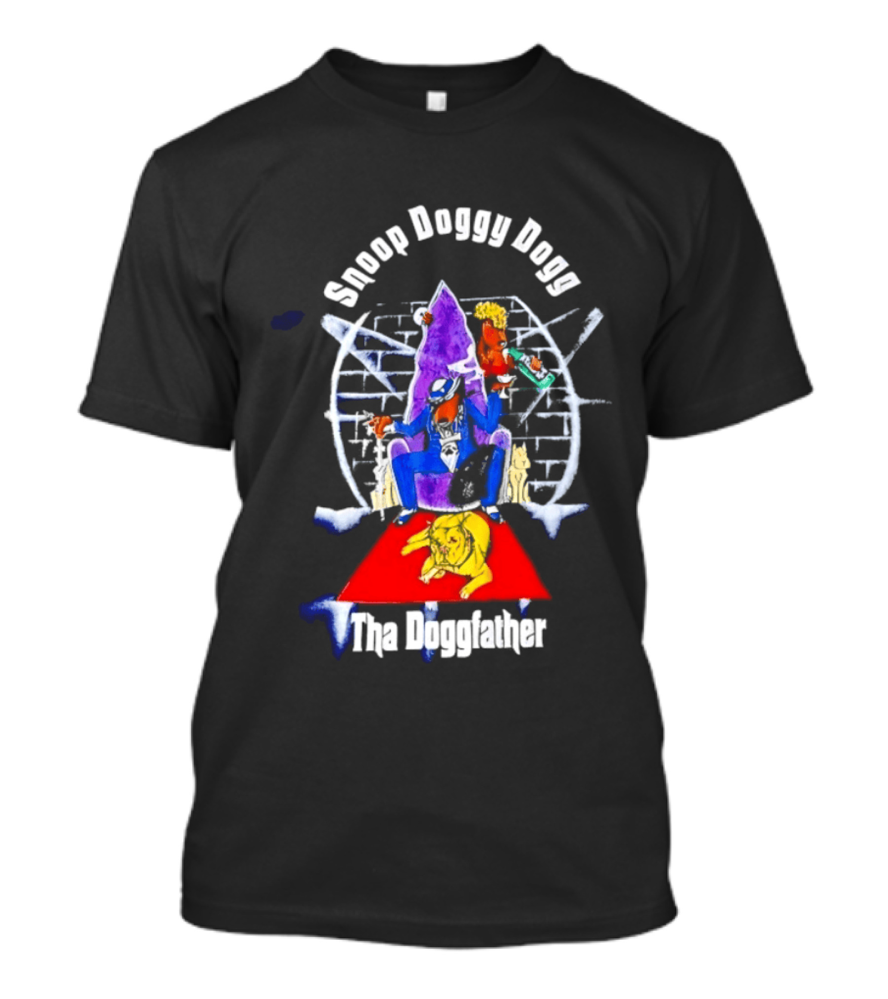 Snoop Doggy Dogg Tha Doggfather 1990 Brick Wall Throne حجر T-Shirt