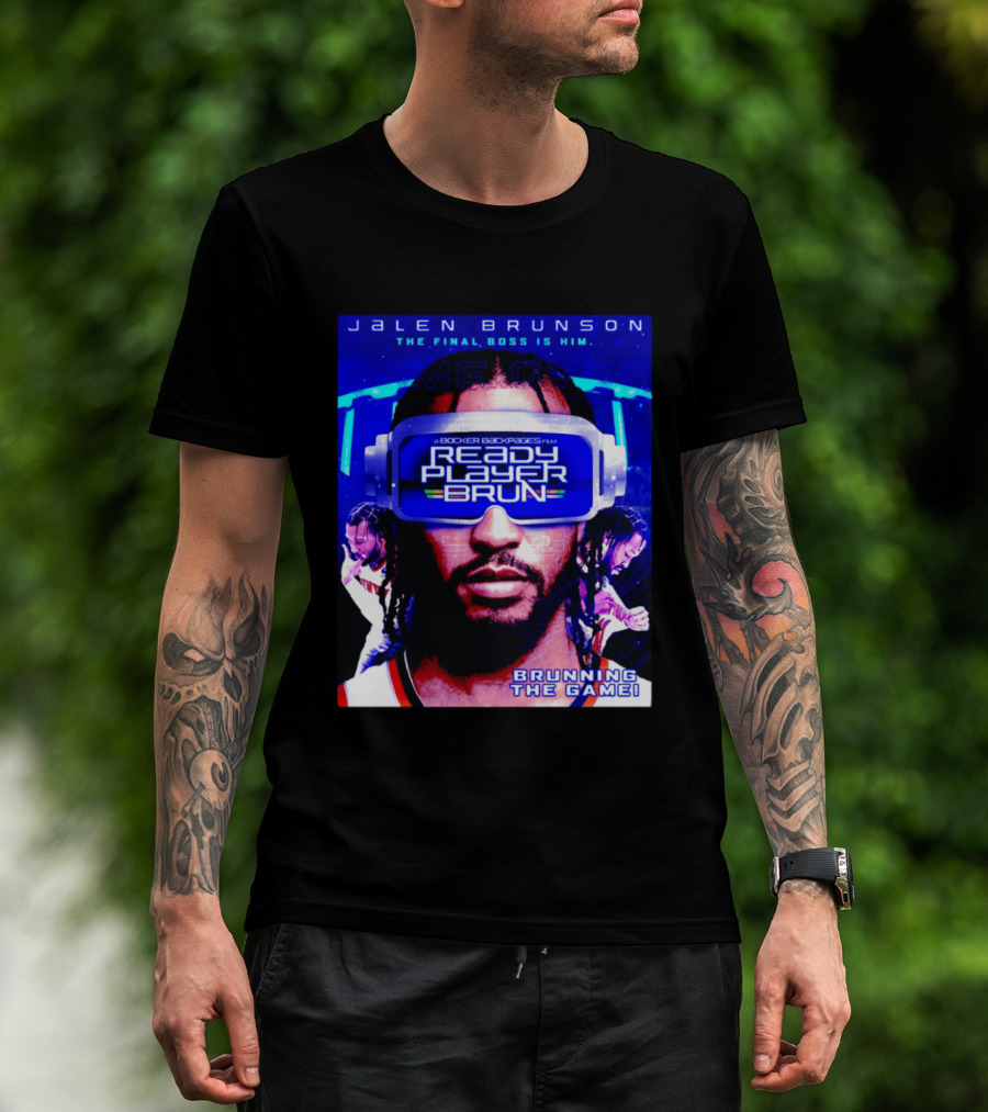 Jalen Brunson NY Knicks Ready Player Brun The Final Boss Brunning The Game T-Shirt