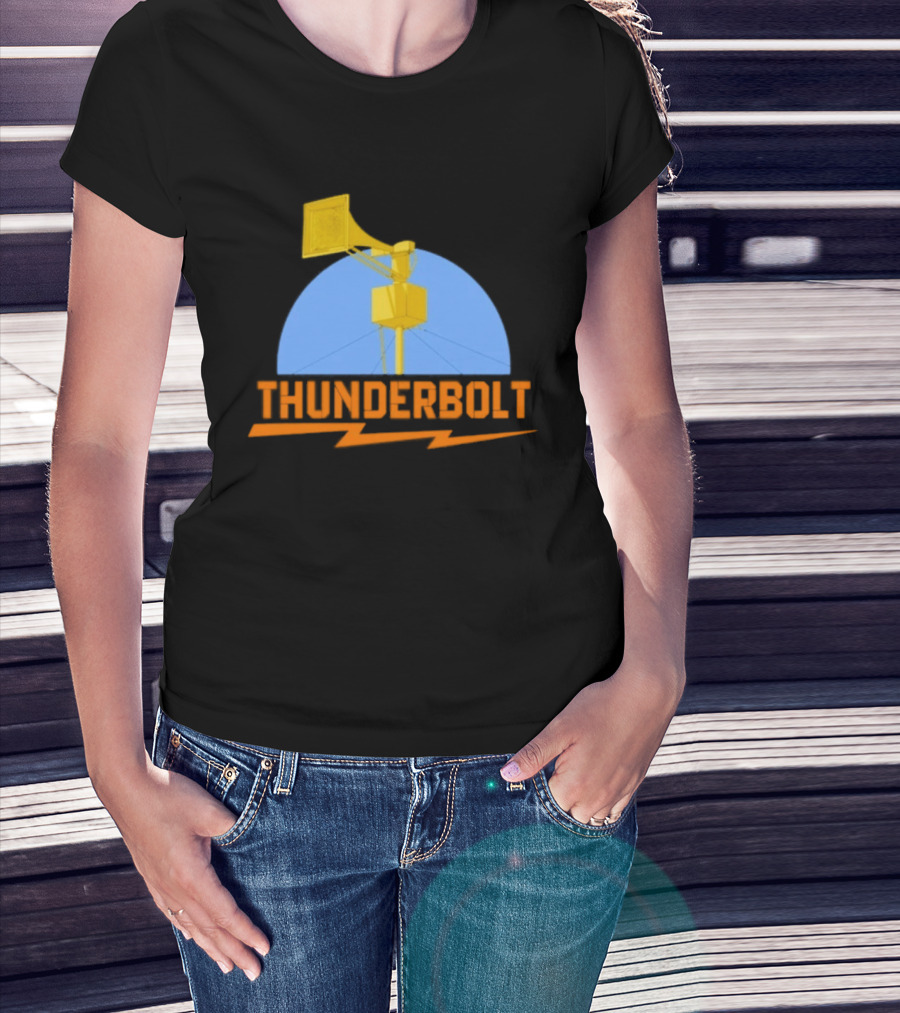 Thunderbolt Civil Defense Siren Lightning Bolt Black T-Shirt