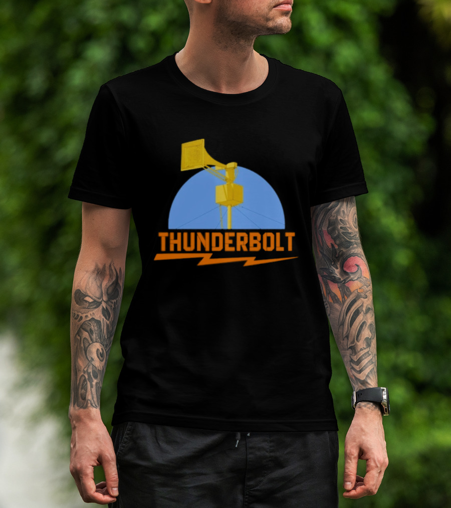 Thunderbolt Civil Defense Siren Lightning Bolt Black T-Shirt