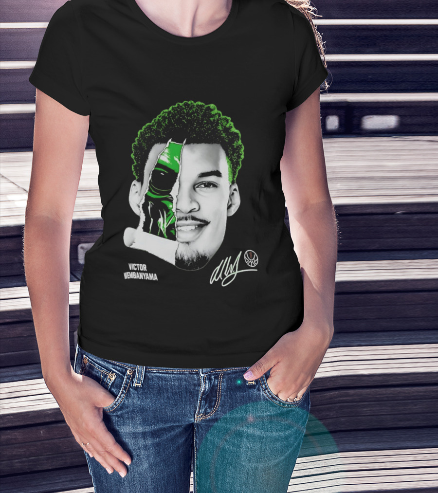 Victor Wembanyama Alien Torn Creature Signature T-Shirt