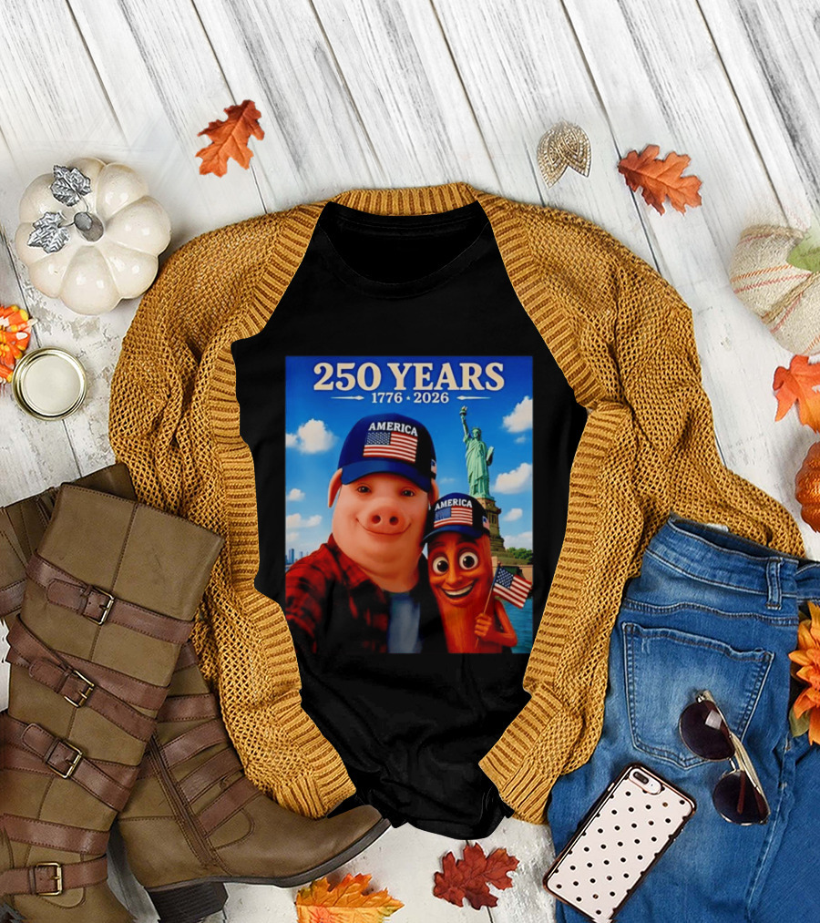 250 Years 1776 2026 America Tung Tung Tung Sahur Statue Of Liberty T-Shirt