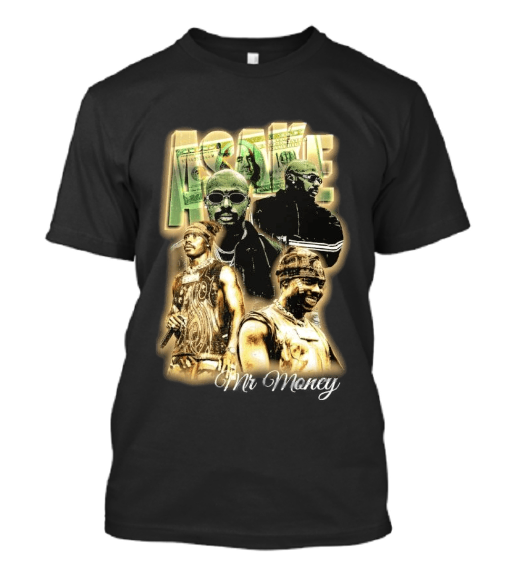 Asake Mr Money Music Artist Collage With Stylish Sunglasses And Fashionable Outfits T-Shirt