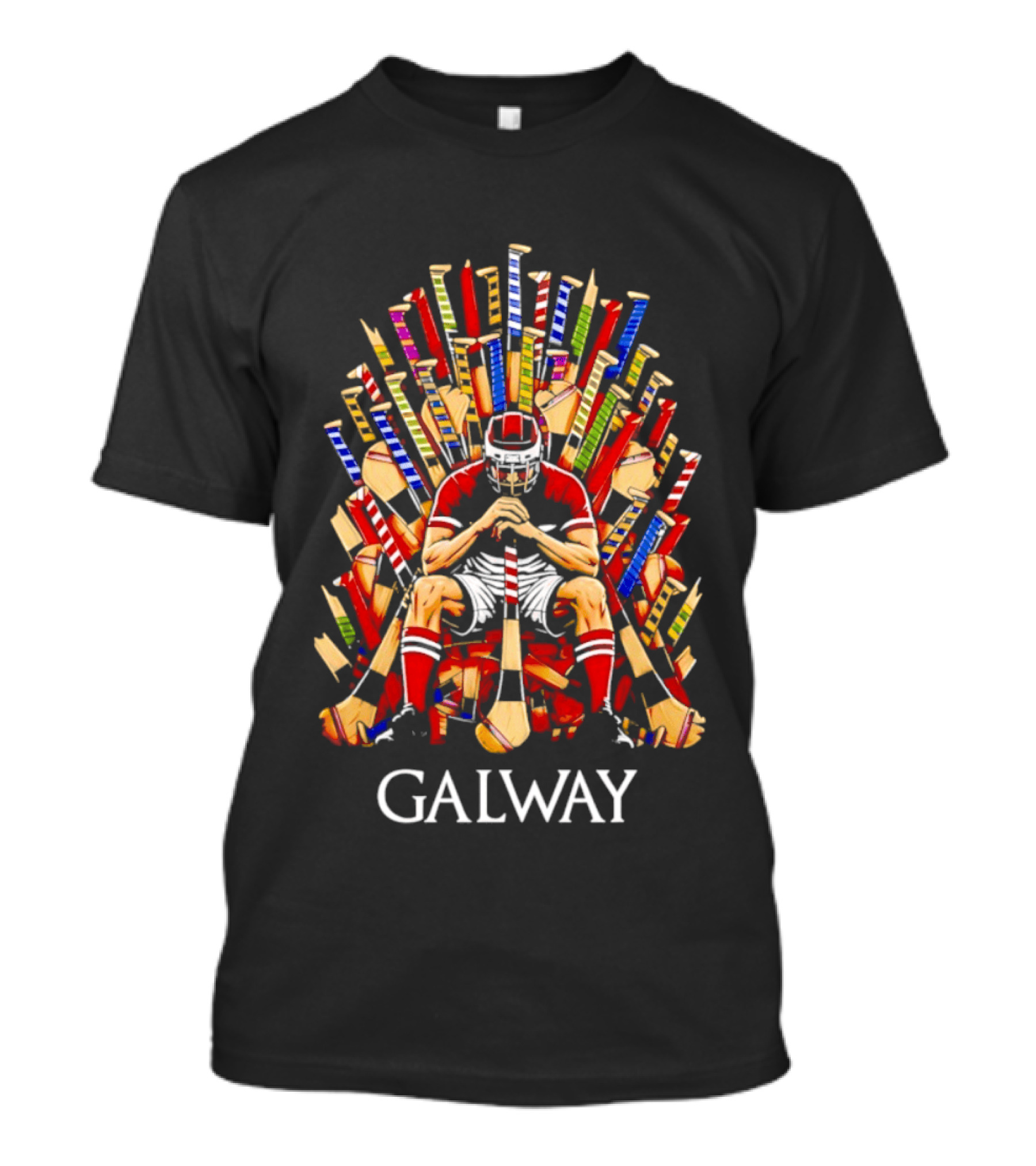 Offaly Galway Player Throne Of Hurleys T-Shirt