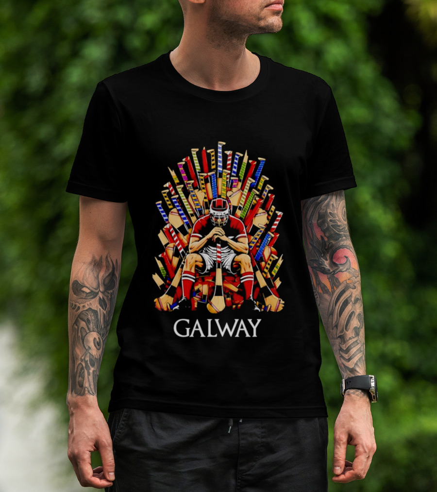 Offaly Galway Player Throne Of Hurleys T-Shirt