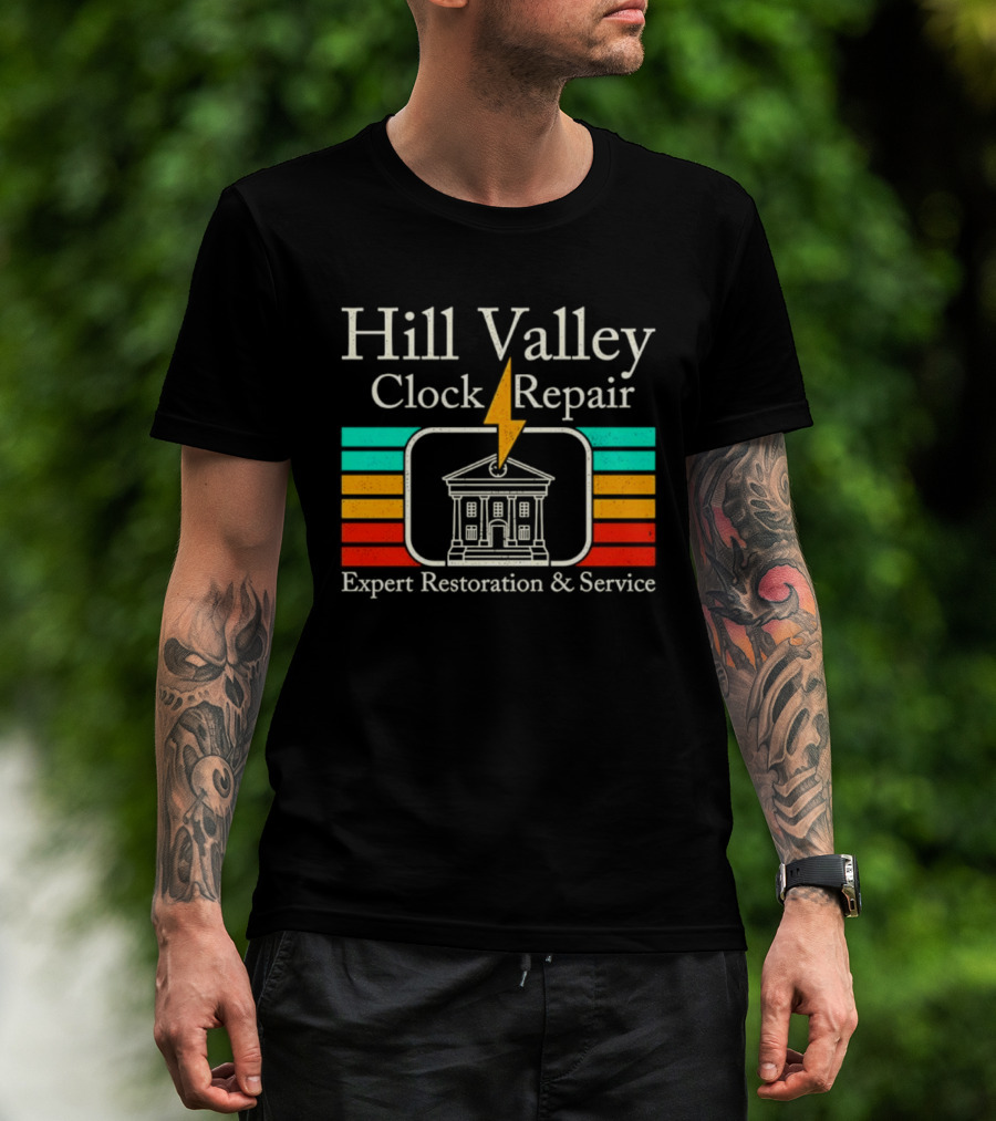 Hill Valley Repair Expert Restoration Service Lightning T-Shirt