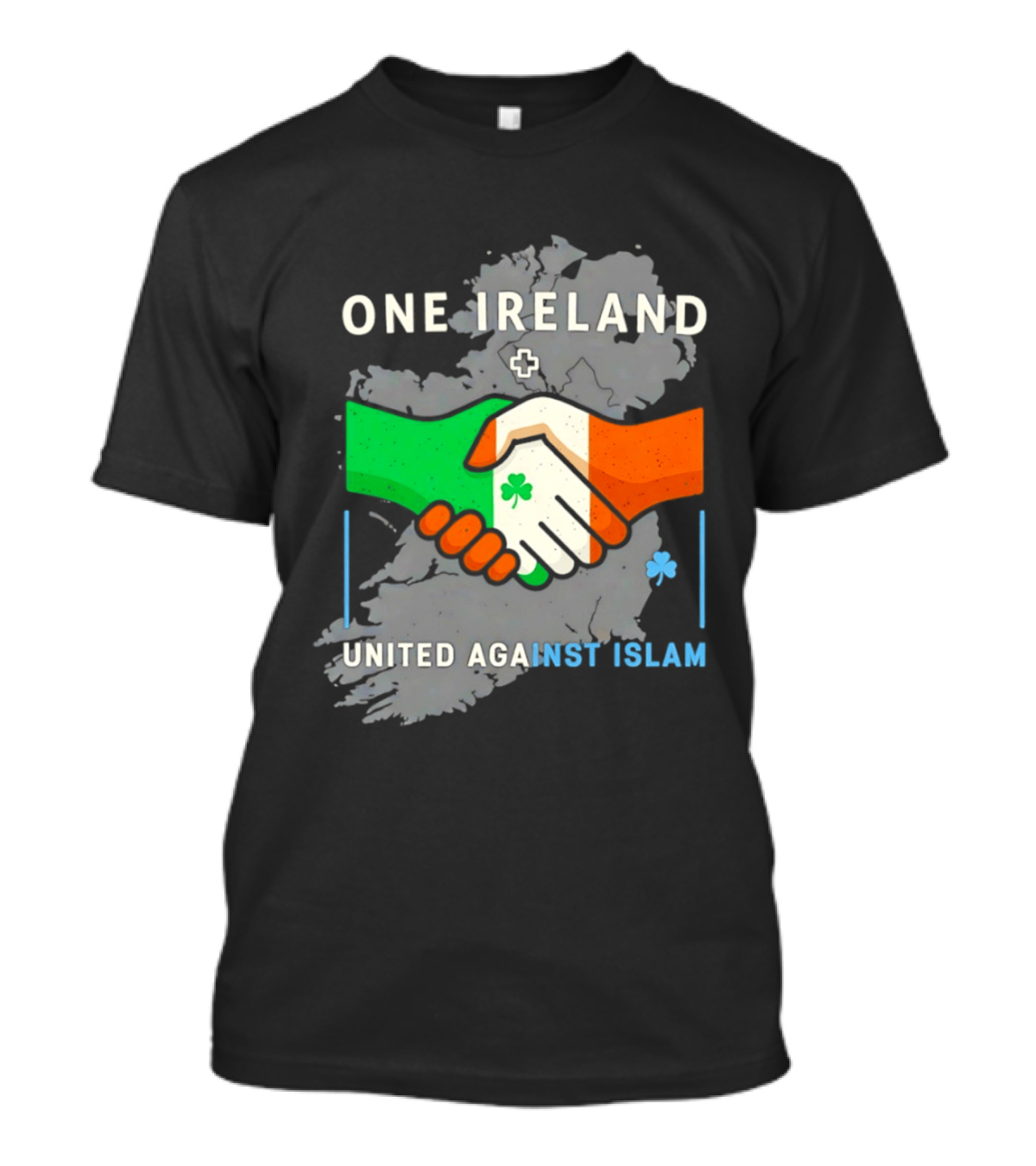 Ireland One Ireland Handshake Map United Against Islam T-Shirt