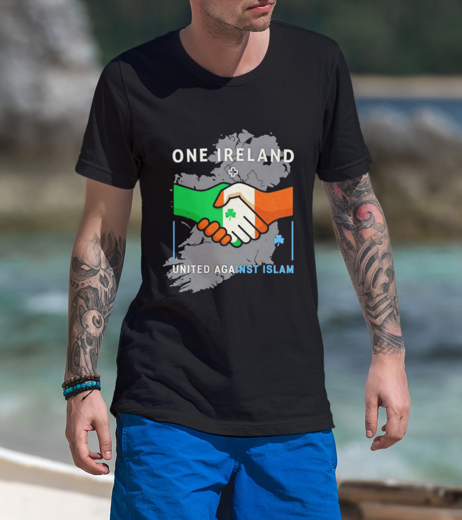 Ireland One Ireland Handshake Map United Against Islam T-Shirt