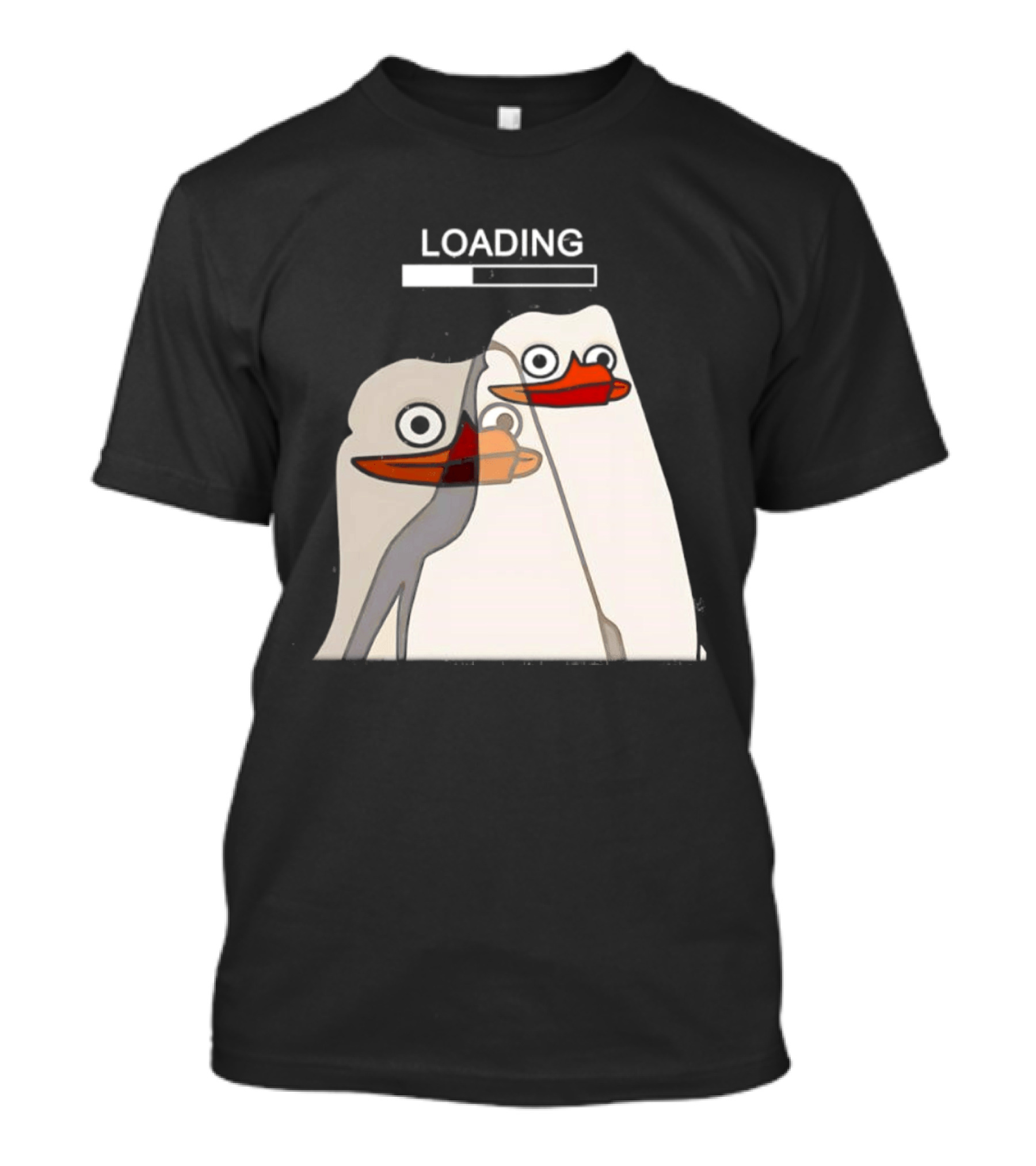 LOADING Penguins With Loading Bar Visual Effect T-Shirt
