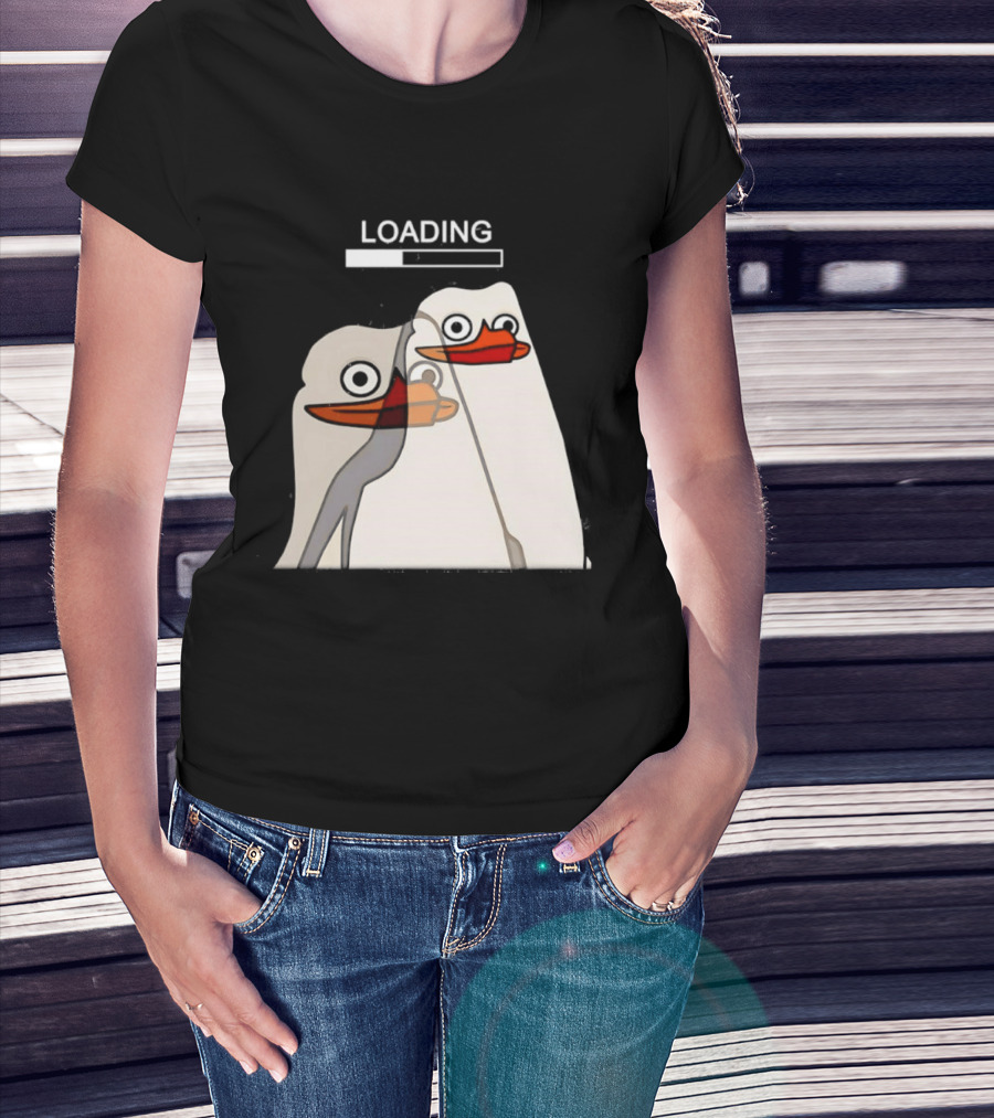 LOADING Penguins With Loading Bar Visual Effect T-Shirt