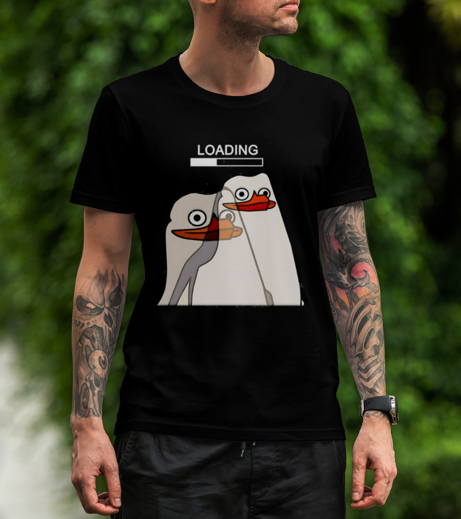LOADING Penguins With Loading Bar Visual Effect T-Shirt