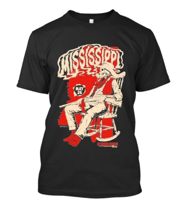 Whiskey Myers May 26 Mississippi Cowboy In Rocking Chair T-Shirt