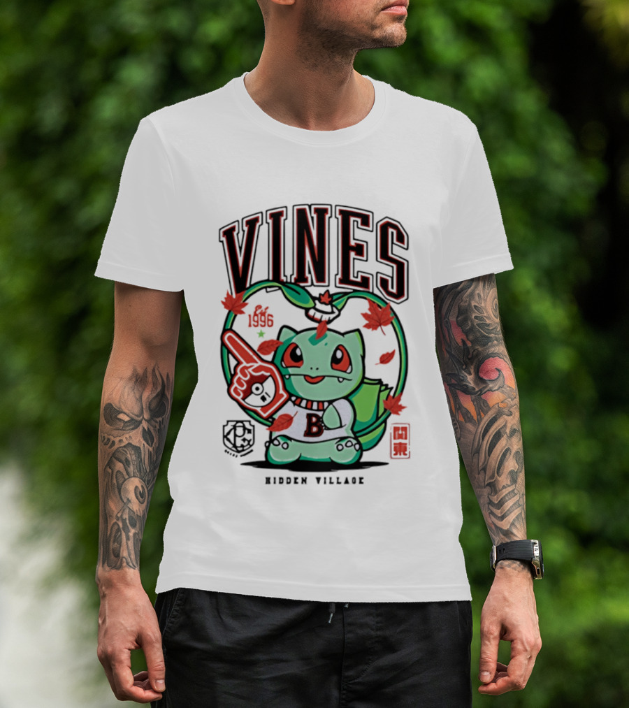 Vines Bulbasaur Hidden Village Varsity League 1996 T-Shirt