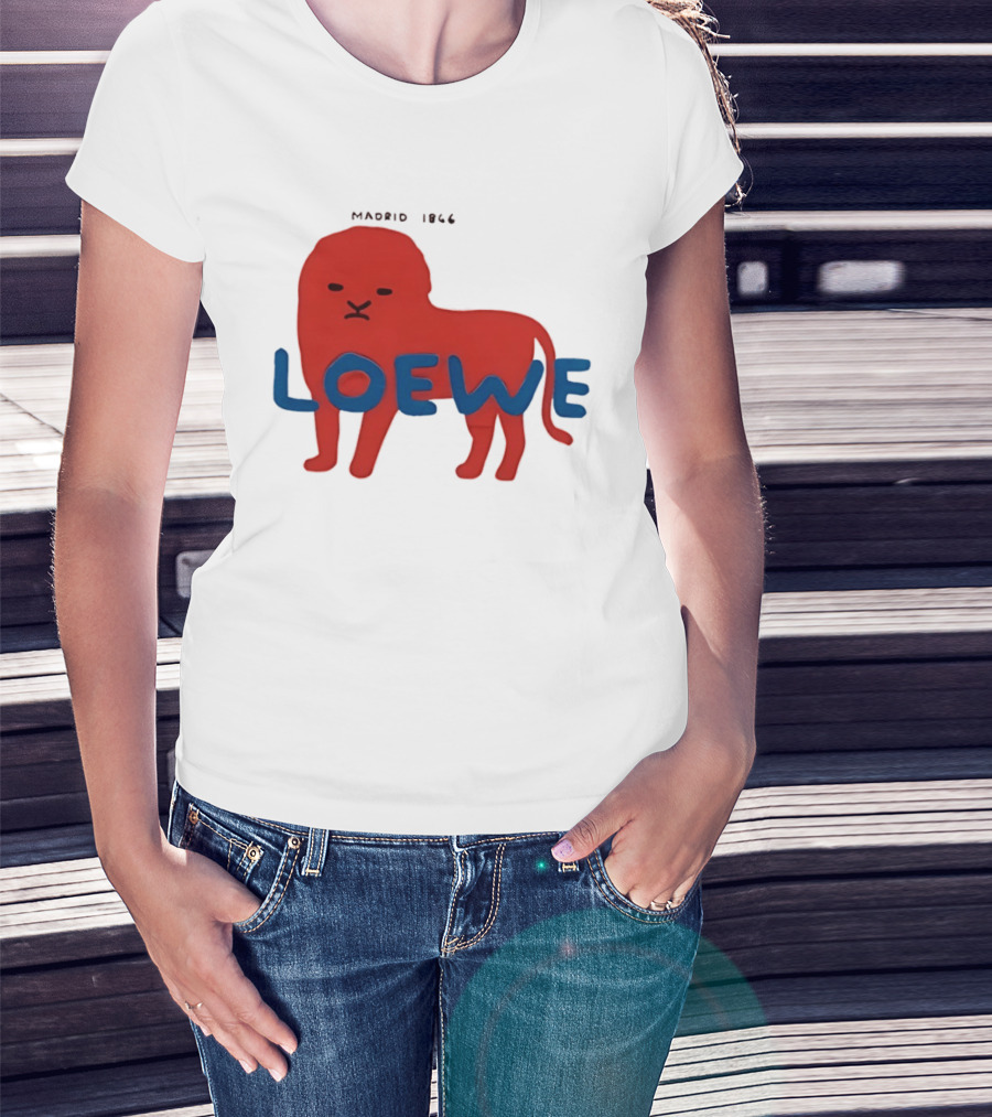 LOEWE Madrid 1866 Red Lion Blue T-Shirt