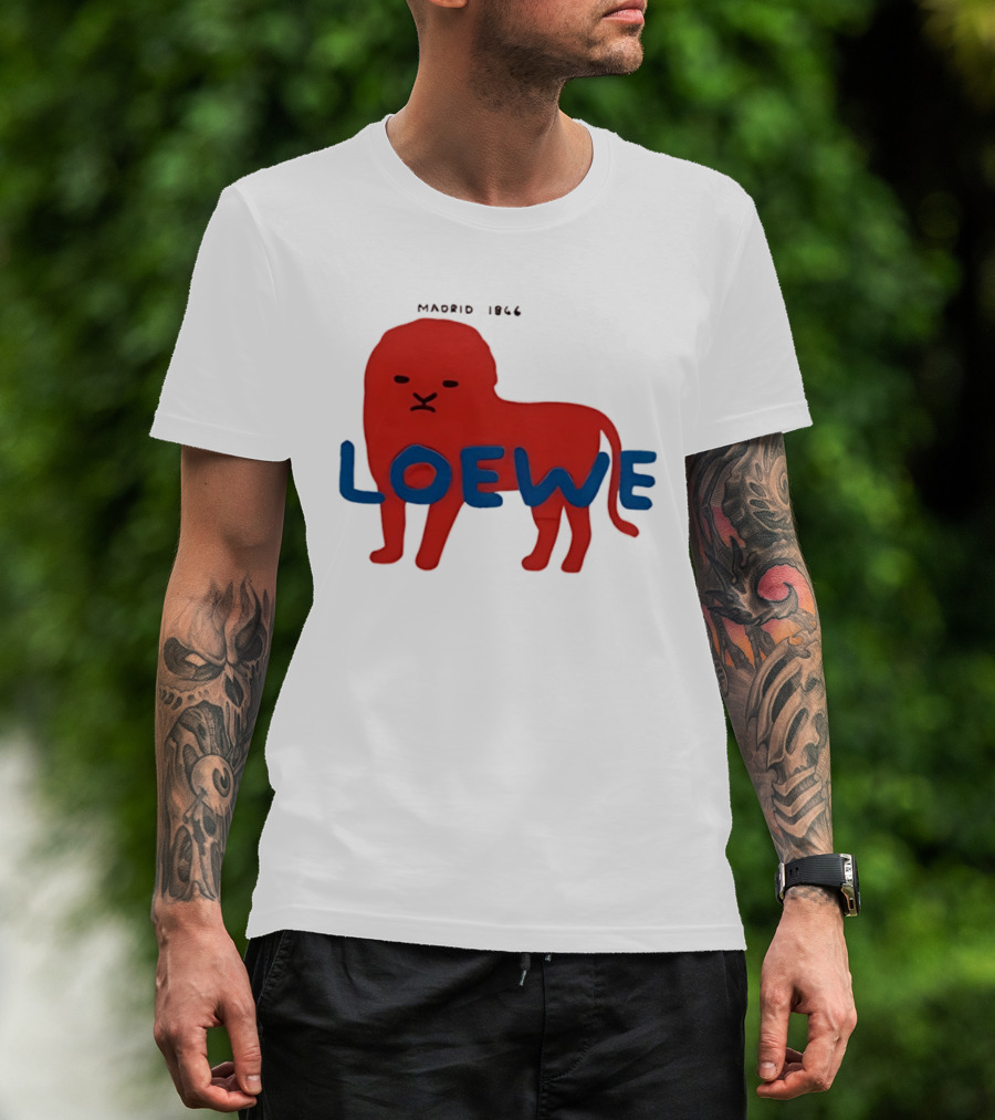 LOEWE Madrid 1866 Red Lion Blue T-Shirt